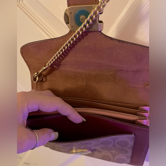 COACH TABBY Leather Chain Crossbody Wallet Clutch - FREE SHIPPING! - Picture 8 of 15